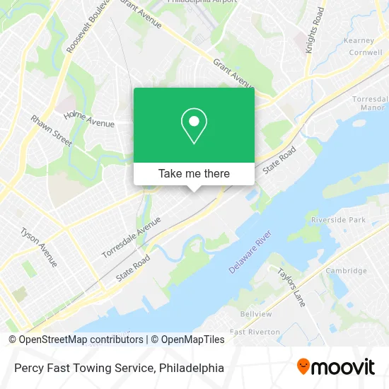Percy Fast Towing Service map