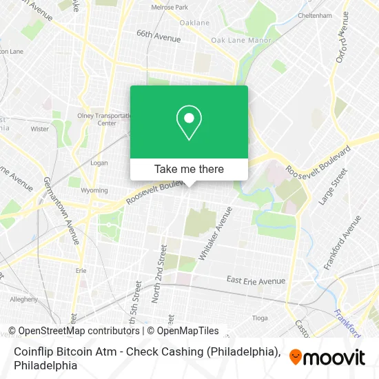 Coinflip Bitcoin Atm - Check Cashing (Philadelphia) map