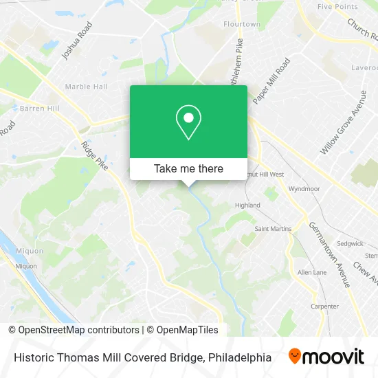 Historic Thomas Mill Covered Bridge map