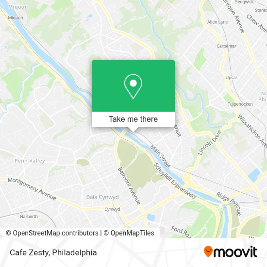 Cafe Zesty map