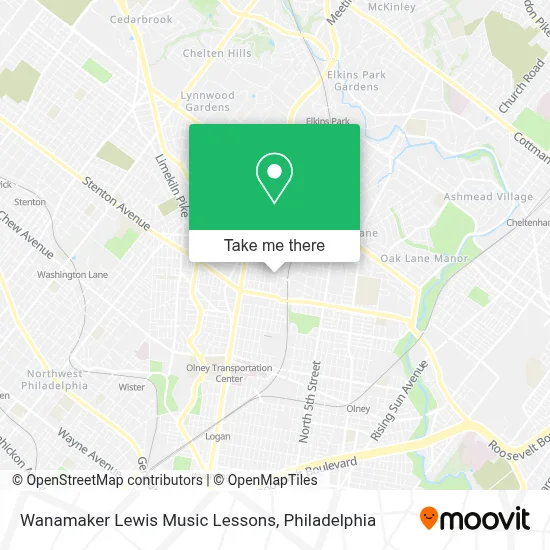 Wanamaker Lewis Music Lessons map