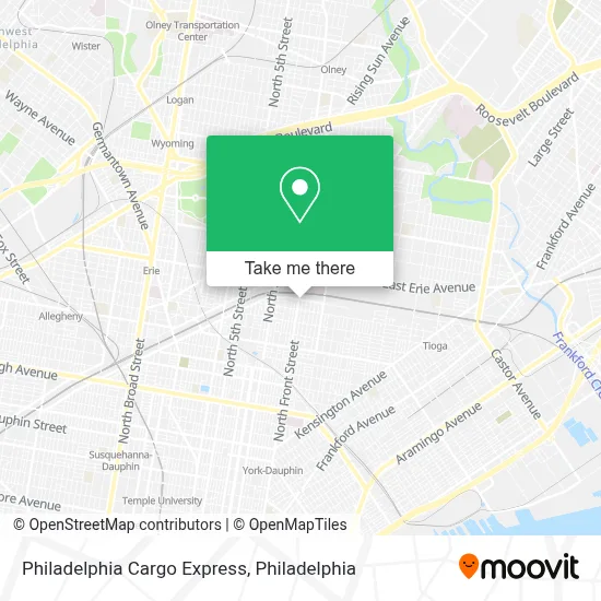 Philadelphia Cargo Express map