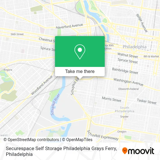 Securespace Self Storage Philadelphia Grays Ferry map