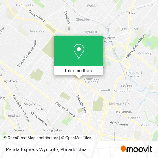 Panda Express Wyncote map