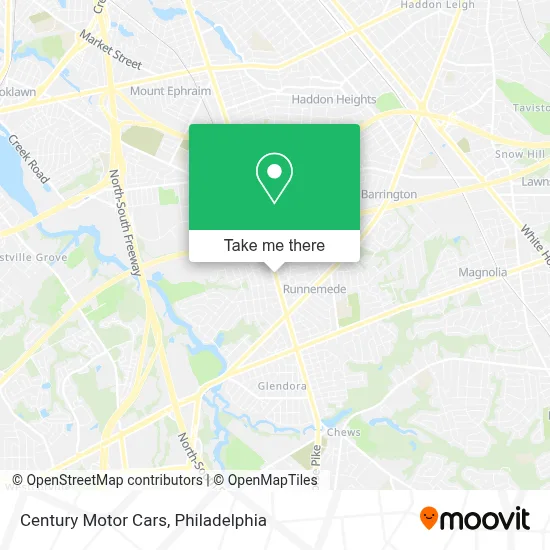 Century Motor Cars map