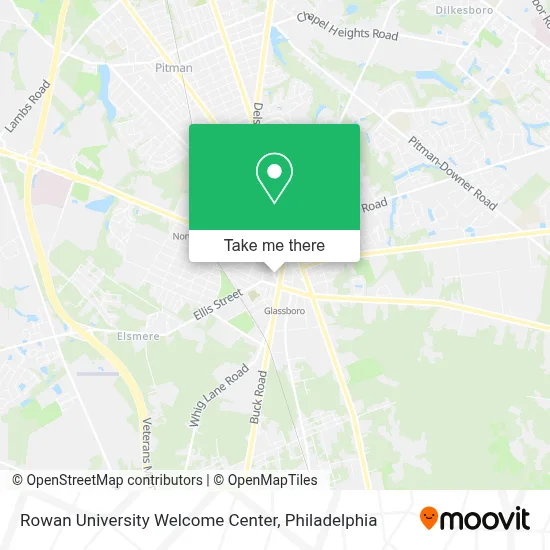 Rowan University Welcome Center map
