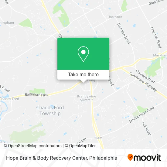 Hope Brain & Body Recovery Center map
