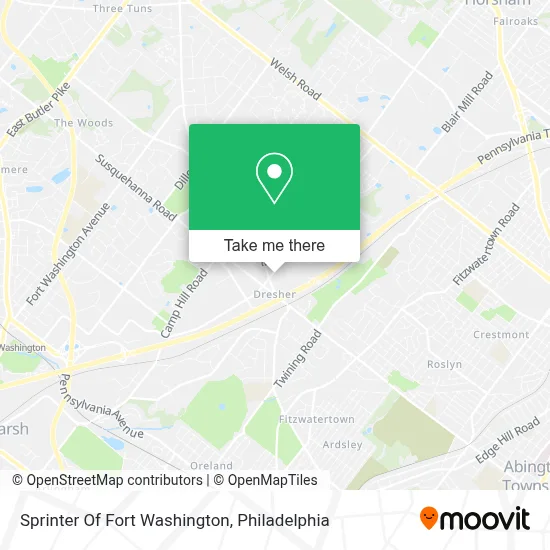 Sprinter Of Fort Washington map