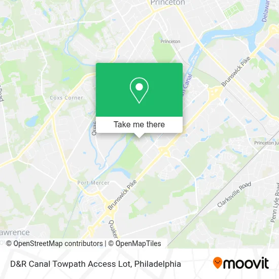 D&R Canal Towpath Access Lot map