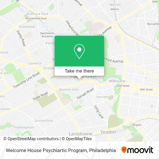 Welcome House Psychiartic Program map