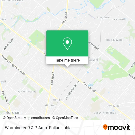 Warminster R & P Auto map