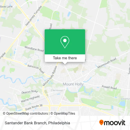 Santander Bank Branch map
