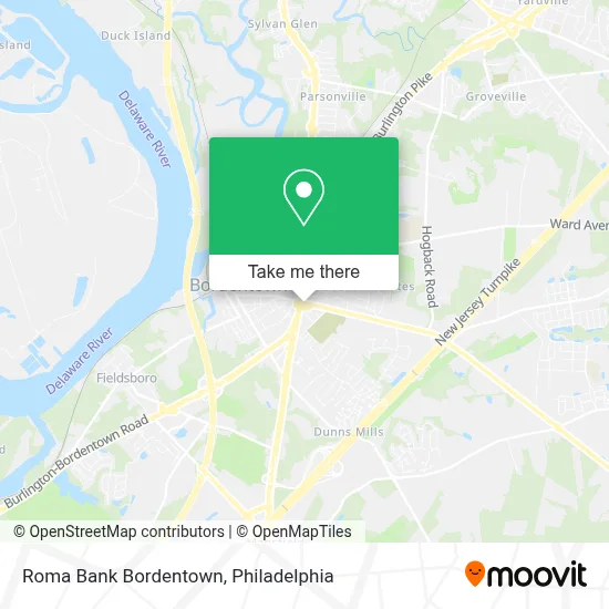Roma Bank Bordentown map