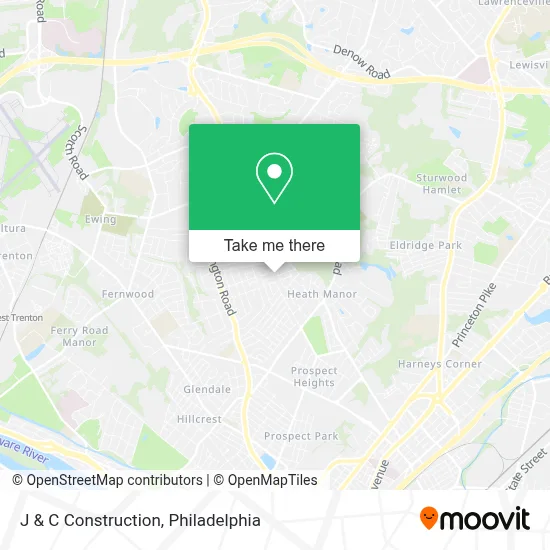 J & C Construction map