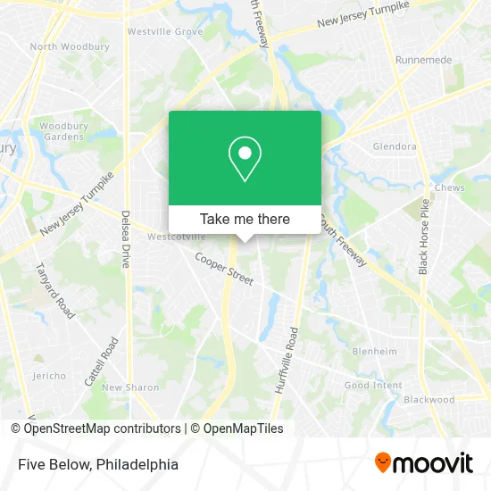 Five Below map