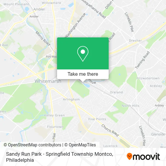 Sandy Run Park - Springfield Township Montco map