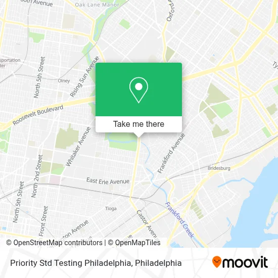 Priority Std Testing Philadelphia map