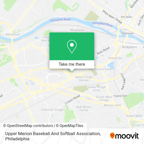 Upper Merion Baseball And Softball Association map