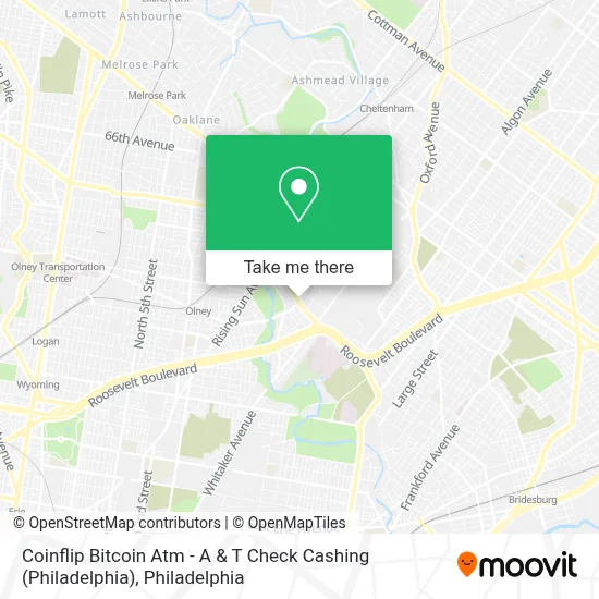 Coinflip Bitcoin Atm - A & T Check Cashing (Philadelphia) map
