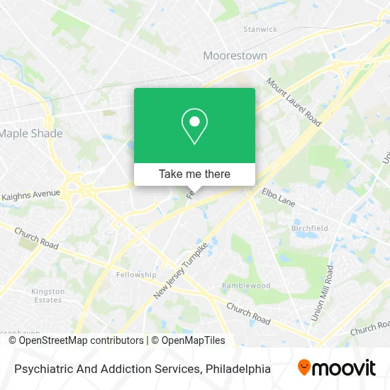 Psychiatric And Addiction Services map