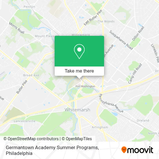 Germantown Academy Summer Programs map