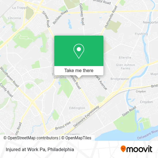 Injured at Work Pa map