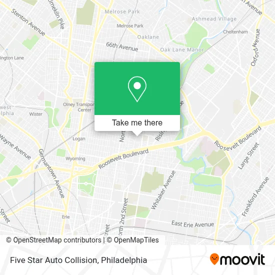 Five Star Auto Collision map