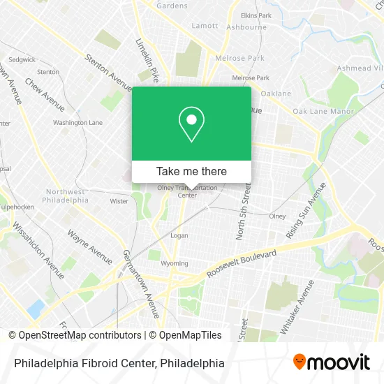 Philadelphia Fibroid Center map