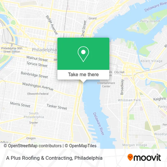 A Plus Roofing & Contracting map