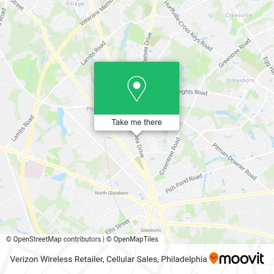 Verizon Wireless Retailer, Cellular Sales map