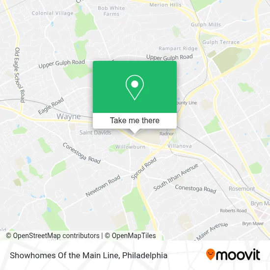 Showhomes Of the Main Line map