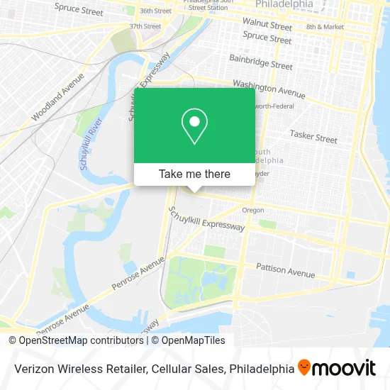 Verizon Wireless Retailer, Cellular Sales map