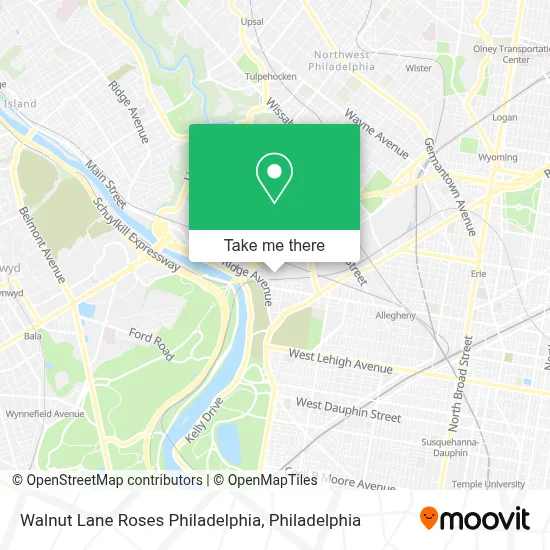 Walnut Lane Roses Philadelphia map