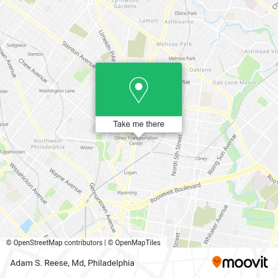 Adam S. Reese, Md map