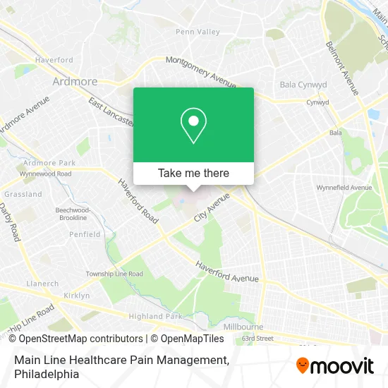 Main Line Healthcare Pain Management map