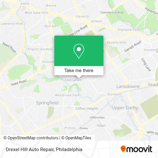 Drexel Hill Auto Repair map