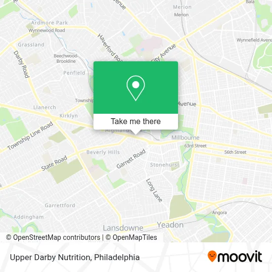 Upper Darby Nutrition map