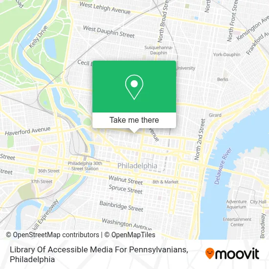 Library Of Accessible Media For Pennsylvanians map
