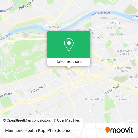 Main Line Health Kop map