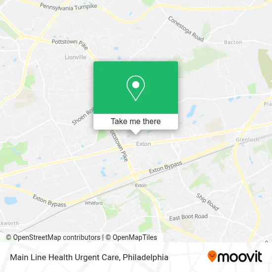 Main Line Health Urgent Care map