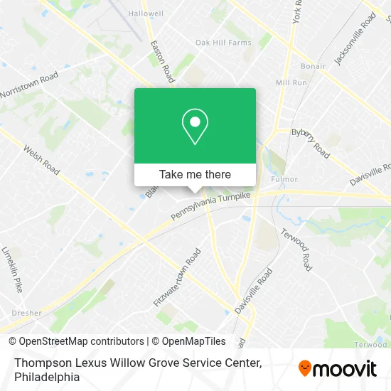 Thompson Lexus Willow Grove Service Center map