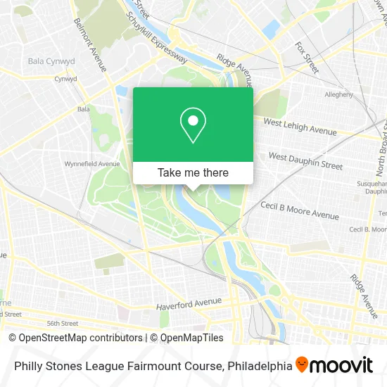 Philly Stones League Fairmount Course map