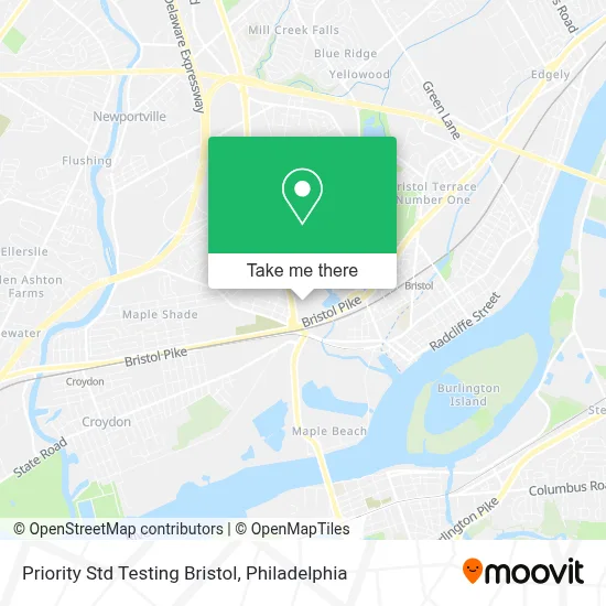 Priority Std Testing Bristol map