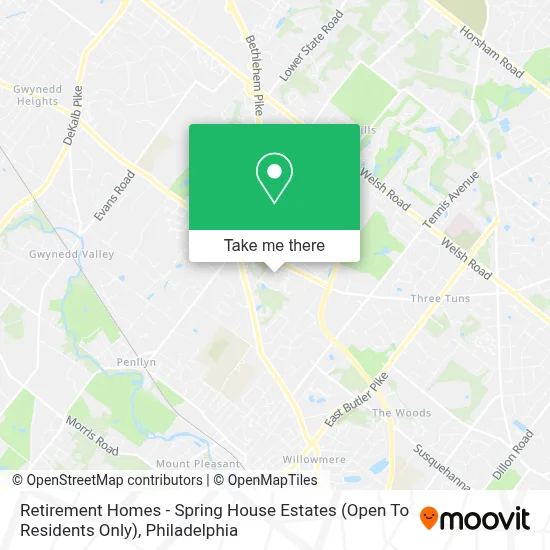 Retirement Homes - Spring House Estates (Open To Residents Only) map