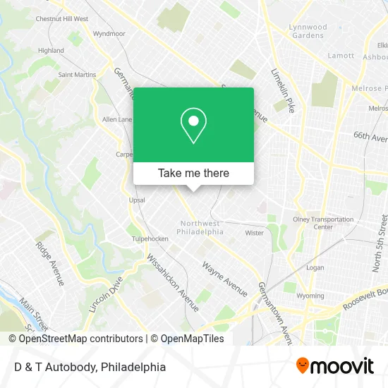 D & T Autobody map
