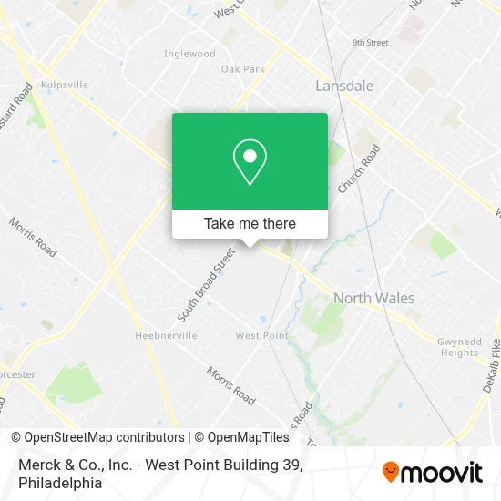 Merck & Co., Inc. - West Point Building 39 map
