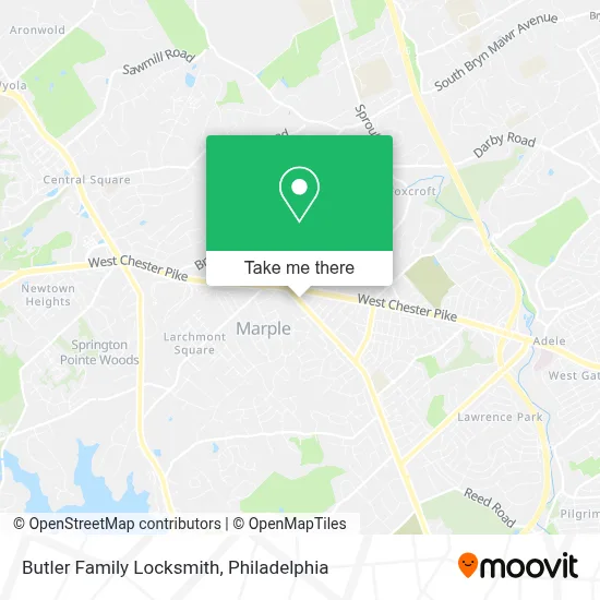 Butler Family Locksmith map