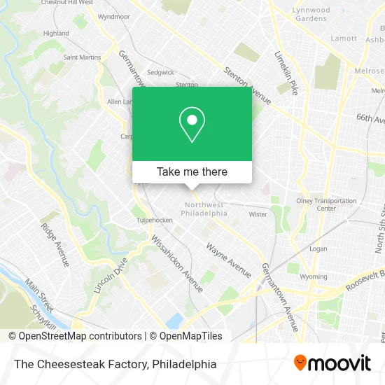 The Cheesesteak Factory map