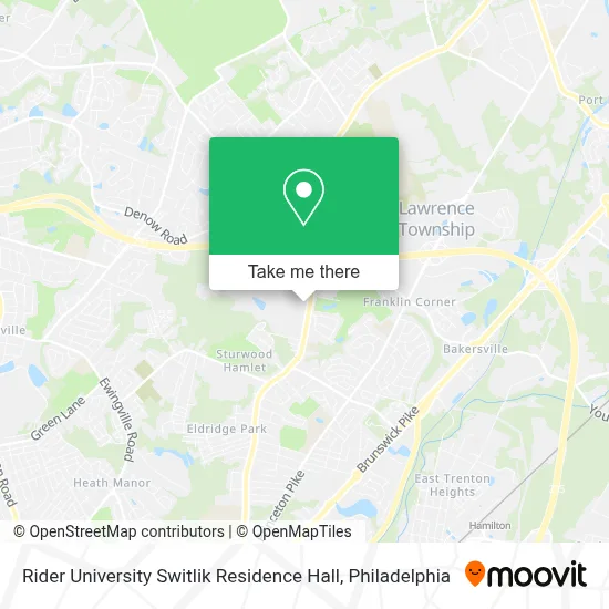 Rider University Switlik Residence Hall map
