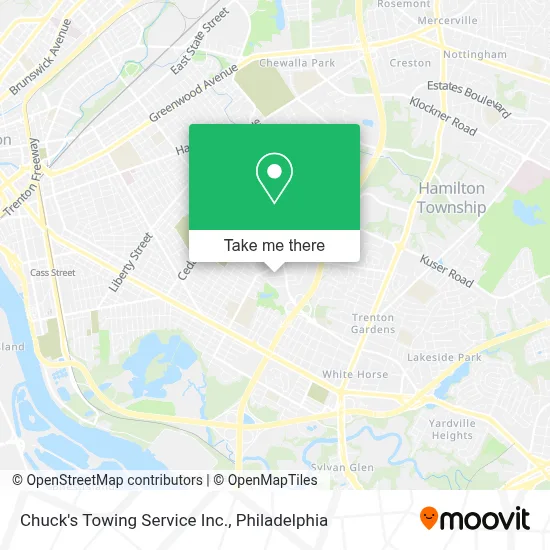 Chuck's Towing Service Inc. map